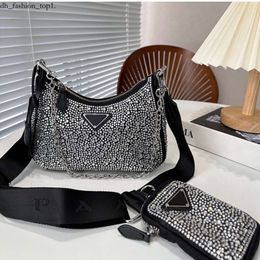 Pra Bag Re Nylon Hobo Bag Rhinestone Tote Bag Diamond Bags Women Designer Bags Fashion Handbags Women's Bags Bags Shoulder Bag Cross Bod 9969