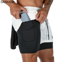 Shorts GANYANR Gym Sport Crossfit Fitness Men Running Shorts Basketball Sportswear Training Jogging Soccer Boxer Workout 2 In 1 Dry Fit