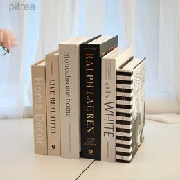 Decorative Objects Figurines 3Pcs/Set Multiple Size Fake Books Set Coffee Table Books Villa Hotle Simulation Books Set Shooting Props Living Room Decor d240424