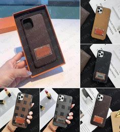 with box Luxury Vintage Mobile Phone Cases for IPhone 14 13 Mini 12 11 Pro Max X Xs Xr 8 7 Plus Se Fashion Flower Letter PU Leathe1660722