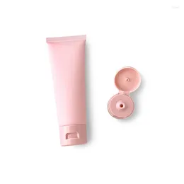 Storage Bottles 80ML X 50 Empty Matte Pink Soft Tube Refillable Plastic Lotion Squeeze Cosmetic Packaging Facial Cream Flip Lid Container