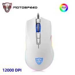 Mice Motospeed V70 Usb Wired Gaming Mouse 6400dpi 7 Buttons Rgb Led Backlight Optical 7 Buttons for Computer Notebook Laptop Desktop