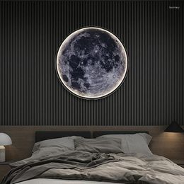 Wall Lamp Moon For Bedroom Bedside Living Room TV Background Light Creative Luxury Decoration Hanging