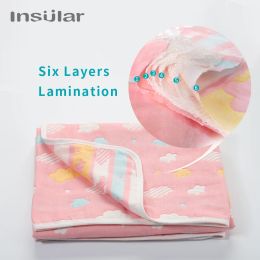 sets Insular Cotton Muslin Baby Swaddle Blanket 6 Layers Gauze Newborn Bath Towel Infants Bedding Blankets Soft Wrap Cover 110*110cm