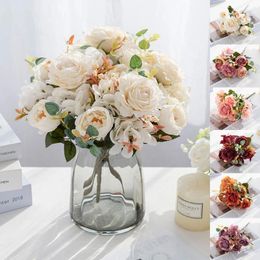 Decorative Flowers Artificial Hydrangeas Roses Peonies Christmas Decorations 2024 Living Room Home Garden Wedding