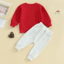 Clothing Sets Toddler Baby Boy Girl Valentines Outfit Mamas Little Long Sleeve Sweatshirt Pant Spring Clothes