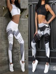 S-XXXL Ps Size Women Geometric Push Up Tight Fitness Leggings Yoga Pants 2020 Gym Clothing Mesh Patchwork Athletic Sports Wear4211784