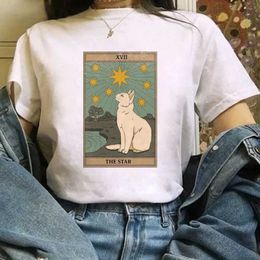 Women's T-Shirt Fashion Tarot Cat Women Print T-shirts Female Cartoon Tops Tees kawaii Women Graphic T Shirt Cute T-Shirt Casual Tee Shirt Tees 240423