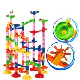 Blocks New DIY Track Pipe Building Blocks For Children Ball Circuit Marble Race Run Maze Balls Educational Toys Gift Kids Duploe Blocks