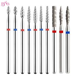 Bits BNG Tornado Flame Nail Drill Bits Diamond Manicure Drill Bits Cuticle Clean Burr Milling Cutter Bits Nails Accessories Tool