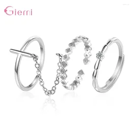 Cluster Rings Fast Delivery 925 Sterling Silver Ring Sets Women Girls Wedding Engagement Party Jewellery Gifts 3pcs Top Sale