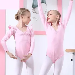 Stage Wear 3 Colors For Kids Diamond Ballerina Ballet Dress Leotards Gymnastics Bodysuits Tutu Girls Long Sleeves Dance Dresses