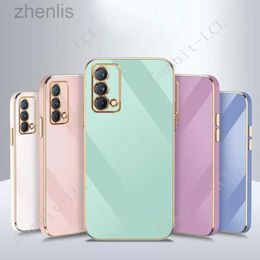 Cell Phone Cases Luxury Square Plating Phone Case On For Realme GT Master Edition RMX3363 RMX3360 ShockProof Soft TPU Silicone Back Cover Fundas d240424