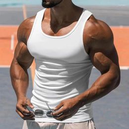 Men's Tank Tops Fashion Solid Colour Simple Slim For Men Summer Sports Training Fitness Breathable Vest Mens Sleeveless O Neck Camisole