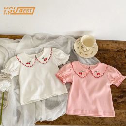 Sets Summer Infant Baby Girls Short Sleeve Printing Tshirt + Grid Shorts Clothing Suit Baby Girls Children Clothes Suit