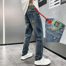 Men's Jeans spring summer THIN VEicon Men Straight leg Loose Fit European American CDicon High-end Brand Small Straight Pants LX8813