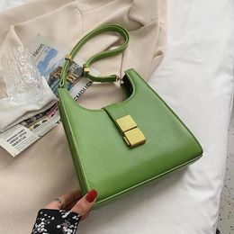 Shoulder Bags Green Small PU Leather Armpit Crossbody Bag For Women 2024 Summer Female Travel Fashion Solid Colour Handbags