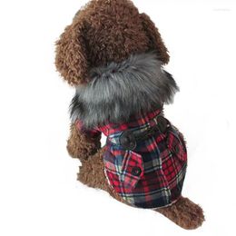 Dog Apparel Winter Woollen Clothes With Fur Collar Puppy Yorkshire Dogs Jacket Coat Clothing For Small Medium Pet Chihuahua