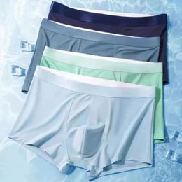 Underpants Boxers Ice Silk Man Underwear Boxer Briefs Men Breathable Comfortable Men's Panties Ultrathin Shorts Trunk Gay