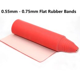 Arrow 0.55mm0.75mm Slingshot Flat Rubber Band Double Sided Colour Powerful Elastic Latex Rubber Band for Outdoor Hunting Catapult