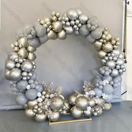 Party Decoration 162Pcs Champagne Gold Silver Gray Balloons Arch Chrome Balloon Garland Birthday Globos Wedding Baby Shower Decor
