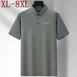Men's Polos 8XL 7XL 6XL Fashion Polo Shirt Men Clothing 2024 Summer High End Luxury Mens Shirts Casual Loose Male T-Shirt