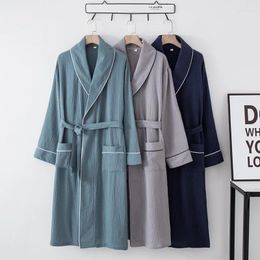 Home Clothing Spring Autumn Robe For Men Cotton Kimono Men's Comfortable Bathrobe Male High Quality Long Style