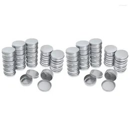 Storage Bottles Top Sale 80X Screw Round Aluminium Tins - Lid Tin Container Bottle