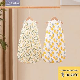 Bags Elinfant Soft Newborn Baby Sleeping Bag Bamboo Cotton Warm Wearable Blanket Winter Print Vest Sleep Sack