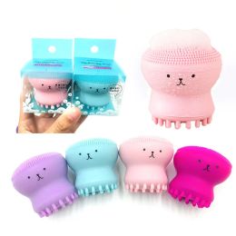 Devices 1pc Octopus Silicone Facial Cleansing Brush Makeup Removal Massage Brush Portable Soft Sponge Facial Cleanser Deep Pore Cleaning