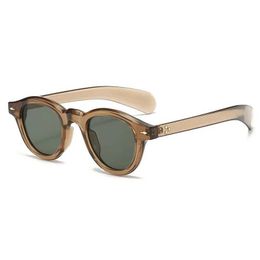 Sunglasses Fashionable round sunglasses for womens retro transparent ocean lens shadow UV400 mens rivet punk sunglasses J0423