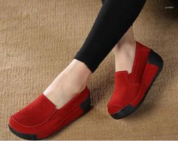 Casual Shoes Spring Women Flats Woman Platform Slip On Sneakers Genuine Leather Tenis Loafers Winter Large Siz