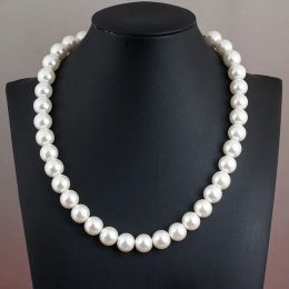 Necklaces 2022 Trend Elegant Jewellery Wedding Big Pearl Necklace For Women Fashion White Imitation Pearl Choker Necklace