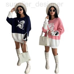 Sweeters femininos Designer M4006 Autumn e Winter New Small Fresp Simple Letter Sweater 640a