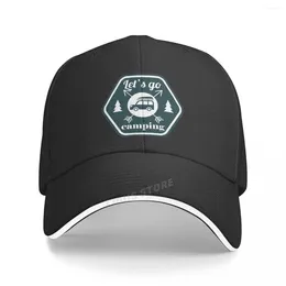 Berets Let's Go Camping Lovers Outdoor Sun Hat Fashion Summer Drive Unisex Baseball Cap Adjustable Snapback Bone