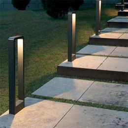 LED Garden Lawn Lamp Modern Aluminum Pillar Light Outdoor Courtyard Villa Landscape Bollards