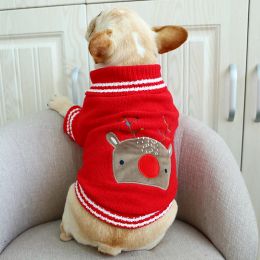 Jackets Christmas Dog Clothes French Bulldog Pet Dog Sweater Fat Pug Pet Clothing For Medium Large Dogs Coat Winter Warm Pet Apparel