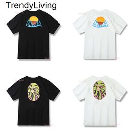 New Mens Designer T Shirt Polos Black White Sunset Monkey Short Sleeves Men Women Summer Streetwear fashion brand TShirts