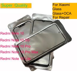 Panel 10Pcs/Lot For Xiaomi Redmi Note 10 Pro Max Touch Screen Panel Front Outer Glass Lens For Redmi Note 10 5G Glass With OCA Glue