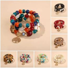 Charm Bracelets Selling Bohemia Gift For Women Jewelry Sets Boho Ceramic Beads Tree Of Life Ladies Glass Bracelet Set