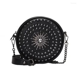 Bag Punk Style PU Leather Rivet Crossbody Bags For Women 2024 Chain Small Purses And Handbags Ladies Black Shoulder Messenger