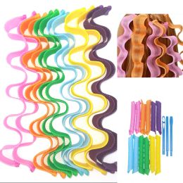 Irons 12pcs Magic Hair Curlers Rollers Wave Curls Styling Kit, Heatless Hair Curler for Women Girl's,no Heat Curlers for Long Hair