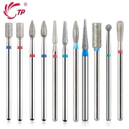 Bits TP 2pcs/lot Diamond Nail Drill Milling Cutter Nail Art Drill Bit Cuticle Clean Cutter for Electric Mills Burr Nail Tools