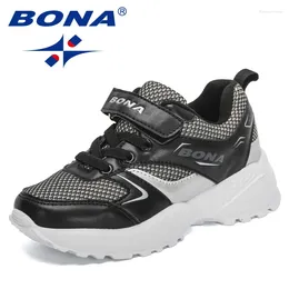 Casual Shoes BONA 2024 Designers Trendy Sneakers For Children Boys Flats Soft Non-Slip Sole Breathable Mesh Sport Girl