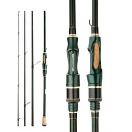 CEMREO Spinning Casting Carbon Fishing Rod 4-5 Sections 1.8m/2.1m/2.4m Portable Travel Rod Spinning Fishing Rods Fishing Tackle 240415