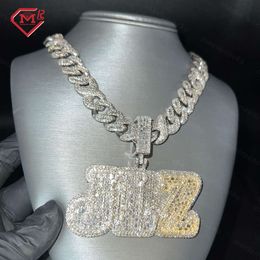 Custom Mossanite Rapper Letter Men Initial Sier Hiphop Moissanite Pendant