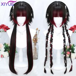 Wigs XIYUE Y2K Spot Dyed Girl's Long Hair Natural Wig with Bang Cosplay Party Lolita Women's Heat Resistant Fibre Synthetic Wig