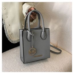 Fashion Lychee Pattern Handbag New Shoulder Bag Women's Stylish Good Texture Vertical Small Square Bags Crossbody