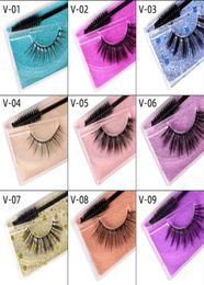 Buntes Glitzer Box falsche Wimpern mit Einweg -Wimpernpinsel 3D falsche Wimpern Make -up Schönheit falsche Wimpern 20pairslot5066676