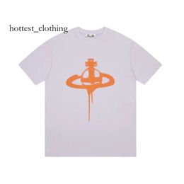 Viviane Westwood Shirt Mens T-shirts Spray Orb T-shirt West Wood Brand Clothing Men Women Summer T Shirt with Letters Cotton Jersey High Quality Tops 2552